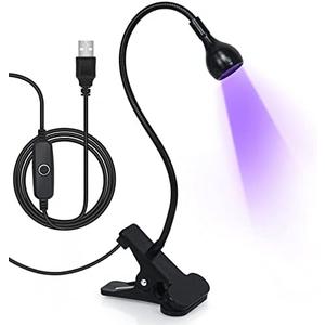 AORAEM Nail Lamp LED Nail Manicure Dryer Curing Light with Black Gooseneck and Clamp for Gel Nails