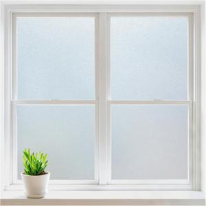 rabbitgoo Window Privacy Film, Frosted Glass Window Clings, Static Cling UV Heat Blocking Door Stickers for Home Bathroom, Removable Indoor Decal Coverings Day and Night, Pure, 23.6 x 78.7 Inches