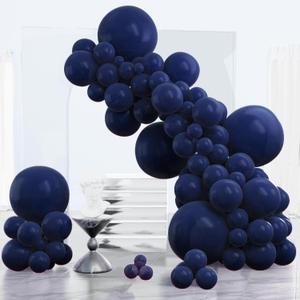 Navy Blue Balloons, 140pcs 18 12 10 5 Inch Different Sizes Pack Party Latex Balloons for Birthday Halloween Holiday Balloon Garland as Party Decorations