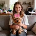 50PCS/25Paris Big Dog Hair Bows with Rubber Band Random Mix Pattern for Large XL Breed Pink Purple Bowknot Topknot Girl Female Grooming Hair AccessoriesRandom