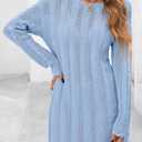 PRETTYGARDEN Women's Swimsuit Cover Up 2025 Summer Bathing Suit Swimwear Crochet Knit Dress Fashion Beach Vacation Clothes (Blue, S)