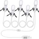 Leelosp 1 Pack Accessory Cord with 5 Milky White LED Light Bulb, 9.84 ft Christmas Village Light Cord with Fuse Wire, Blow Mold Light Kit Replacement for Christmas Village House Craft Halloween