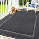 OLANLY Front Door Mat Indoor Outdoor Entrance, Waterproof All-Season, All-Weather Doormat, Sturdy Natural Rubber, Fade Resistant, Low Profile, Easy Clean Patio Porch Entryway Mat, 71x47, Grey