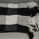 DII Buffalo Check Collection Rustic Farmhouse Throw Blanket with Tassles, 50x60, Black/White