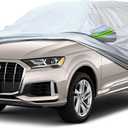 Full Car Cover Universal 6 Layers Outdoor Thicked All Weather Cover, Sunshield, Waterproof, Snow Proof, UV Proof, Scratch Proof, Bird Droppings, 6 Reflective Strips, Fits SUVs up 201"-211"