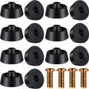 Shihanee 15 Sets Door Stop Rubber Tip with Screw,Black Rubber Stopper Tip Replacement Tips for Door Stops,Floor and Wall Protector
