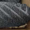 Smiry Front Door Mat Outside Entrance, Heavy Duty Sturdy Natural Rubber Doormat, Trap Dirt and Moisture, Easy Clean Low Profile Mats for Indoor Outdoor Entry, Irregular Triangle (59x30, Black)