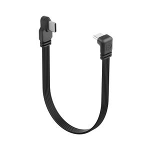 YACSEJAO 90 Degree USB C to USB C Cable,Right Angle USB C 2.0 Flat Data Cable 15cm/0.5ft Type C Male to Male Charging Short Cord for Phones, Laptop, Car Chargers (Side to Right Angle)