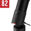 HyperX SoloCast 2 Gaming USB Condenser Mic for PC, USB-C to USB-A, Built-in Pop Filter, Internal Shock Mount, Plug and Play, 24-bit / 96kHz, Compact Tiltable Stand Black