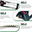 Lawn Sprinkler, 18 Brass Nozzles Garden Water Oscillating Sprinkler for Yard Covers up to 3,600 sq.ft, Heavy Weight Base, Built-in Spray Jet Cleaning Needle