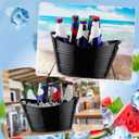 Patelai 6 Pcs Ice Buckets Bulk, Plastic Ice Buckets with Handles, Oval Storage Tub, Large Capacity Drink Tub for Party Bar Wine Beer Champagne Beverage Bottle Cooler(4.5 Liter,Black)