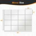 Delma Home Gym Mirror Tiles, Large Square Workout Mirrors (16x12'', 16-Piece), Full Body Wall Mirror for Garage, Bedroom, Bathroom