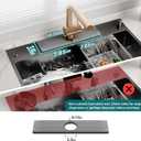 Eormoe Kitchen Sink Faucet Mat - 15.7in Diatomite Sink Protectors for Kitchen Sink, Stone Sink Splash Guard for Kitchen Counter Sink Accessories (Grey, 15.7'' x 3.9'')