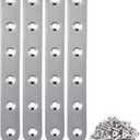 4 Pieces Stainless Steel Straight Brace (6.1 x 0.7 inch156 x 18 mm) Flat Straight Braces, Straight Brackets, 24 Pieces Screws Included
