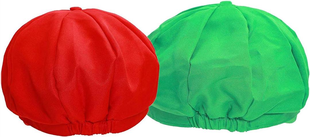 PXIYOU Novelty Super Bros Hats Halloween Party Video Game Cosplay Costume for Men Women 22.7-23.4Inch Red,Green