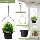 Hushee 6 Packs Metal Hanging Planters for Outdoor Indoor Plants Plant Hanger with 6.3'' Plastic Pots Hanging Planter Basket for Garden Home Porch Decor