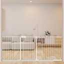 TSAYAWA Baby Gate Extra Wide Fits 71.5-85.8 inch Wide Opening - Dog Pet Gates for Doorways Stairs No Drilling Pressure Mounted - Large Child Safety Gate Indoor Outdoor White