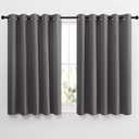 NICETOWN Bedroom Blackout Curtains Panels - Window Treatment Thermal Insulated Solid Grommet Blackout for Living Room (Set of 2, 66 by 54 Inch, Grey)