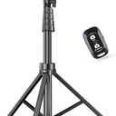 SENSYNE 62" Phone Tripod & Selfie Stick, Extendable Cell Phone Tripod Stand with Wireless Remote and Phone Holder, Compatible with iPhone Android Phone, Camera (Black)