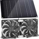 Solar Fan, 30W Solar Powered Fan with Two IPX7 Waterproof Fans for Outside Greenhouse Shed Chicken Coop, Exhaust Intake Mounting Way and Solar Exhaust Fan