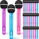 Hollowfly 24 Pcs Microphone Party Favors Microphone Bubble Wands Bulk for Birthday Party Supplies Piata Goodie Bag Stuffers Carnival Prizes Summer Gifts
