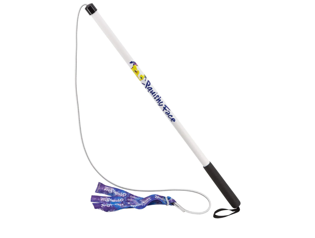 Squishy Face Studio Flirt Pole V2 with Lure - Durable Dog Toy for Fun Obedience Training & Exercise, Purple/Blue Tie Dye, Regular - 36 inch for All Breed Sizes