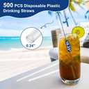500 PCS Clear Plastic Straws Disposable | 10.23" Long x 0.24" Wide | Unwrapped Drinking Straws Plastic for Restaurants, Parties, Home | Made in USA