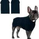 BINGPET Dog Sweater,Warm Turtleneck Dog Sweaters for Small Medium Dogs Girls Boys,Fall Classic Knit Puppy Pet Sweatshirt Knitwear Outfit,Dog Winter Coat for French Bulldog,Boston Terrier(Blue,SM)