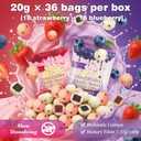Probiotic Yogurt Coated Fruit Bites 0.7oz / 36 Packs, Strawberry & Blueberry Individually Wrapped Real Fruit Yogurt Snacks Net 25.4oz 360 Counts, On-The-Go Chewy Yoggies Snacks with Dietary Fiber (EXP 08/19/27)