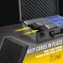 Toploader Storage Box for 3x4 35pt Rigid Cards, Top Loader Cards Holds 600+ Top Loaders - Aluminum Alloy Trading Card Case, Sports Card Storage Box with Lock (Large Black)