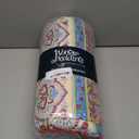 WONGS BEDDING Bohemian Quilt Set King Size, Boho Striped Printed Bedding Bedspread Coverlet Set for All Season, Lightweight Microfiber Quilts with 2 Pillowcases 104"x90" (3 Pieces, Colorful) (Beige)