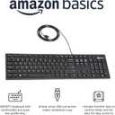 Amazon Basics Wired QWERTY Keyboard, Works with Windows, Plug and Play, Easy to Use with Media Control, Full-Sized, Black