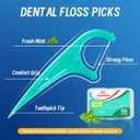 Floss Picks, 300 Count Mint Dental Floss Picks, Toothpicks with 5 Travel Cases for Extra Convenience, Helps Prevent Cavities, Remove Plaque & Freshen Breath, Premium Floss Sticks for Family