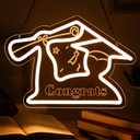 Retisee Congrats Grad Sign LED Congrats Neon Sign for Backdrop 13.4 x 9.45 Inch 2025 Graduation Decor Prom Graduation Light up Light for Class of 2025 Party Room Decor