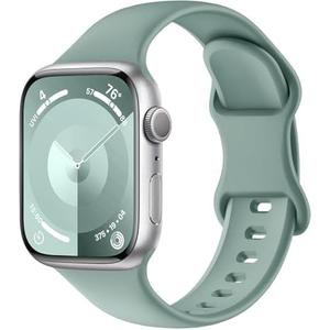 Set of 2 ZALAVER Bands Compatible with Apple Watch Bands 40mm 38mm 41mm 42mm 44mm 45mm 49mm Women Men, Soft Silicone Sport Replacement Band