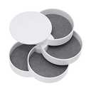 Ldirect Jewelry Organizer Small Jewelry Storage Box 4-Layer Rotating Travel Jewelry Tray Holder for Women Bracelets Rings Bracelets Earrings (White)