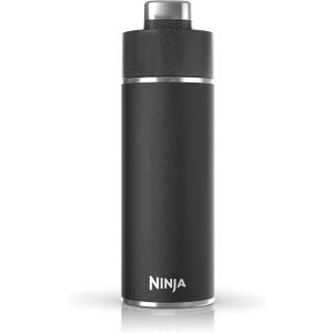 Ninja DW2401BK Thirsti 24oz Travel Water Bottle, For Carbonated Sparkling Drinks, Colder and Fizzier Longer, Leak Proof, 24 Hrs Cold, Dishwasher Safe, Stainless Steel Insulated Tumbler, Onyx Black