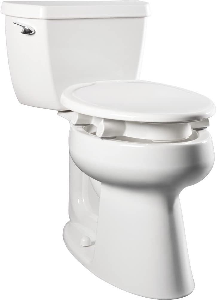 Bemis Assurance 3" Raised Toilet Seat for Seniors, Clean Shield Guard, Secure Hinges, Elongated, White (Elongated)