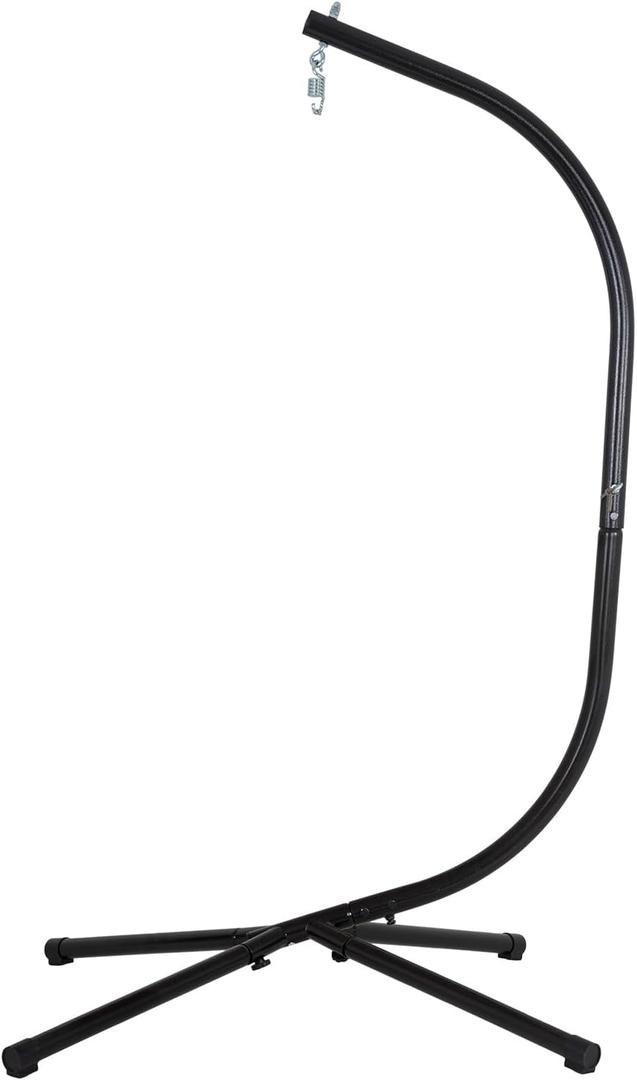 FDW Hammock Chair Stand, Outdoor Solid Steel Heavy Duty Construction for Hanging Hammock, Hanging Stand Max Load 400 LBS Air Porch Swing - 360 Degree Rotation (Black)