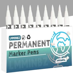 9Pcs White Acrylic Paint Brush Pens Christmas Decorations Permanent Marker Painting Coloring Pens Art Marker for Clothes Tire Wood Rocks Metal Canvas Plastic Ceramic Glass Scrapbook for Adults