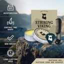 Striking Viking Mustache Wax & Comb Kit - 2 Oz, Medium/Strong Hold, Vanilla Scent, 1 Pocket Comb - Mustache Grooming Kit for Men - Moisturize, Tame & Style - Non-Greasy, with Beeswax (2 Ounce (Pack of 1))
