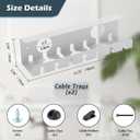 Under Desk Cable Management Tray 2 Pack White, Cable Management Under Table, Cord Organizer Tray for Wire Management, Home & Office Standing Desk Cord Organizer