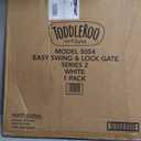 Toddleroo Easy Swing & Lock Baby Gate for Top of Stairs: 31" Tall, White