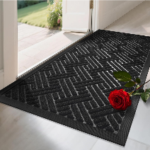BEHERO Front Door Mat Indoor Outdoor Entrance, 36" x 24" Welcome Mat for Entryway, Stain and Fade Resistant, Heavy Duty Absorbent Door Mat, Non Slip Door Mats Outside, Entry Doormat, Black