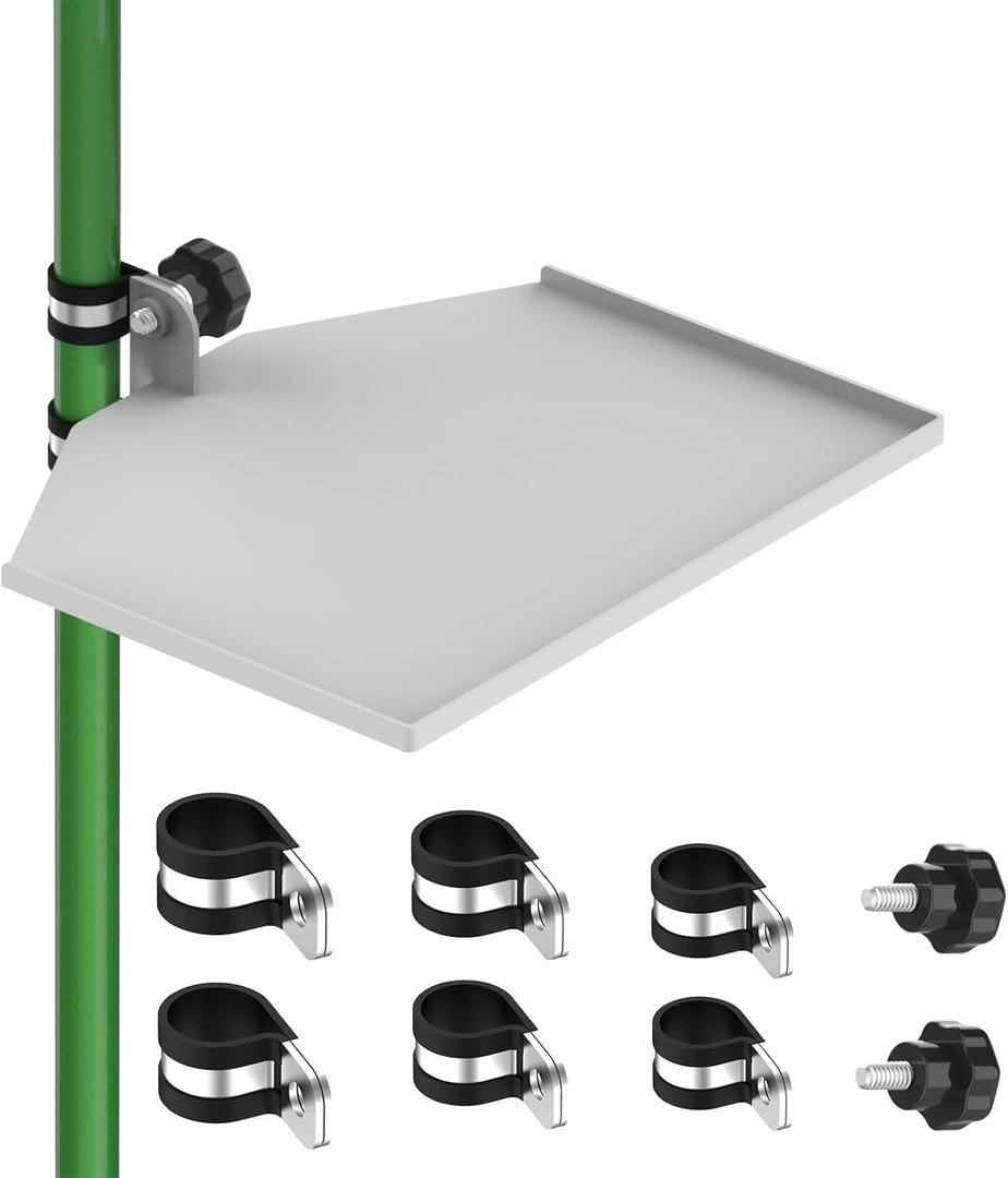 Metal Grow Tent Corner Shelf (1-Pack Big Size Version), Sturdy Pole Mount Shelf, Heavy-Duty Tent Pole Shelf, Easy to Install, Fit All Grow Tent Poles (16mm/19mm/22mm Included)