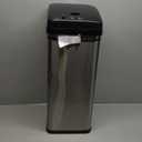 iTouchless 50 Liter / 13 Gallon Kitchen Trash Can with AC Adapter, Lid & Odor Filter  Motion Sensor Stainless Steel Garbage Bin for Home, Office, or Garage  Slim, Large Capacity Design (Light Silver / AC)