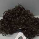 yuehong Adult Short Curly Dark Brown Bald Fluffy Afro Wigs Receding Hairline Costume Hair Soft Breathable Heat Resistant Synthetic Fibers Party Cosplay Wig