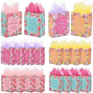 24 Pcs Paper Gift Bags with Handle Party Favor Treat Bags for Birthday Party Supplies