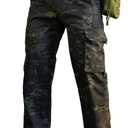 Men's Hiking Tactical Pants Lightweight Work Cargo Pants Waterproof Outdoor Trousers Pants for Men (Black, L)