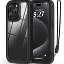 WXR Compatible with iPhone 15 pro max case,Soft Silicone Bumper & Crystal Clear Hard PC Back and Hard PC Inner,[Military Grade Drop Protection] 3in1 Heavy Duty Case 6.7 inch. (Black)